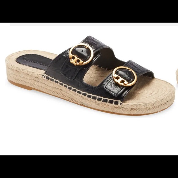 Tory Burch Selby Two-Band Espadrilles Slides 8.5